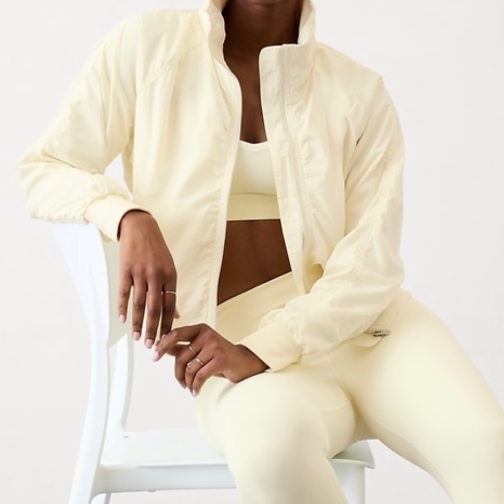 Athleta Jetset Bomber Jacket Butter Yellow